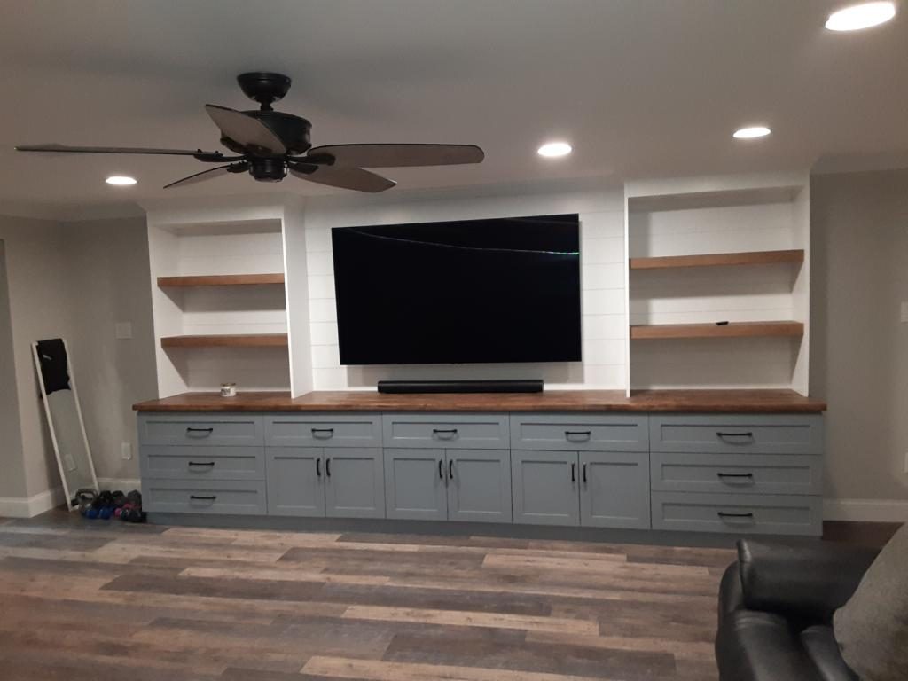 Media Wall & Floating Shelves